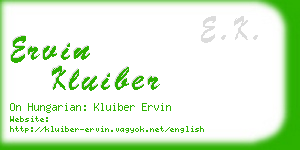 ervin kluiber business card
